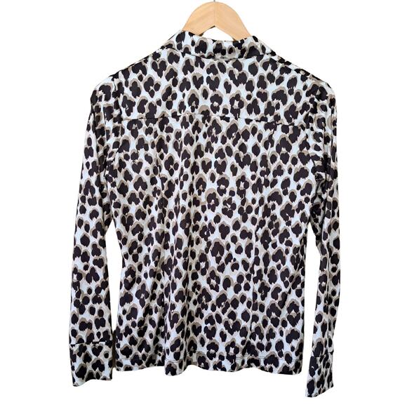 Anatomie Danica Printed Jersey Shirt In Abstract Cheetah Size XS Black Tan - Picture 11 of 12